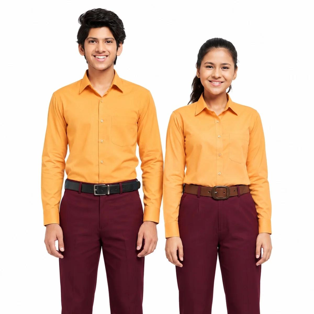 Yellow And Maroon School Uniform Set
