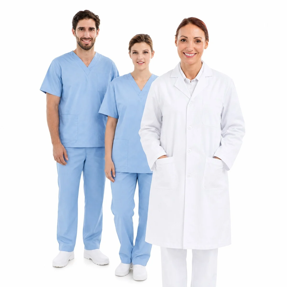 Medical Scrubs and Lab Coat Set