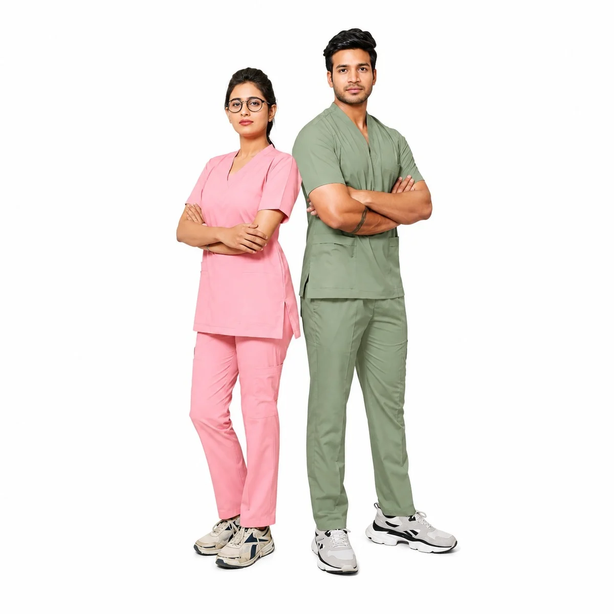 Unisex Poly-Cotton Medical Scrubs Set