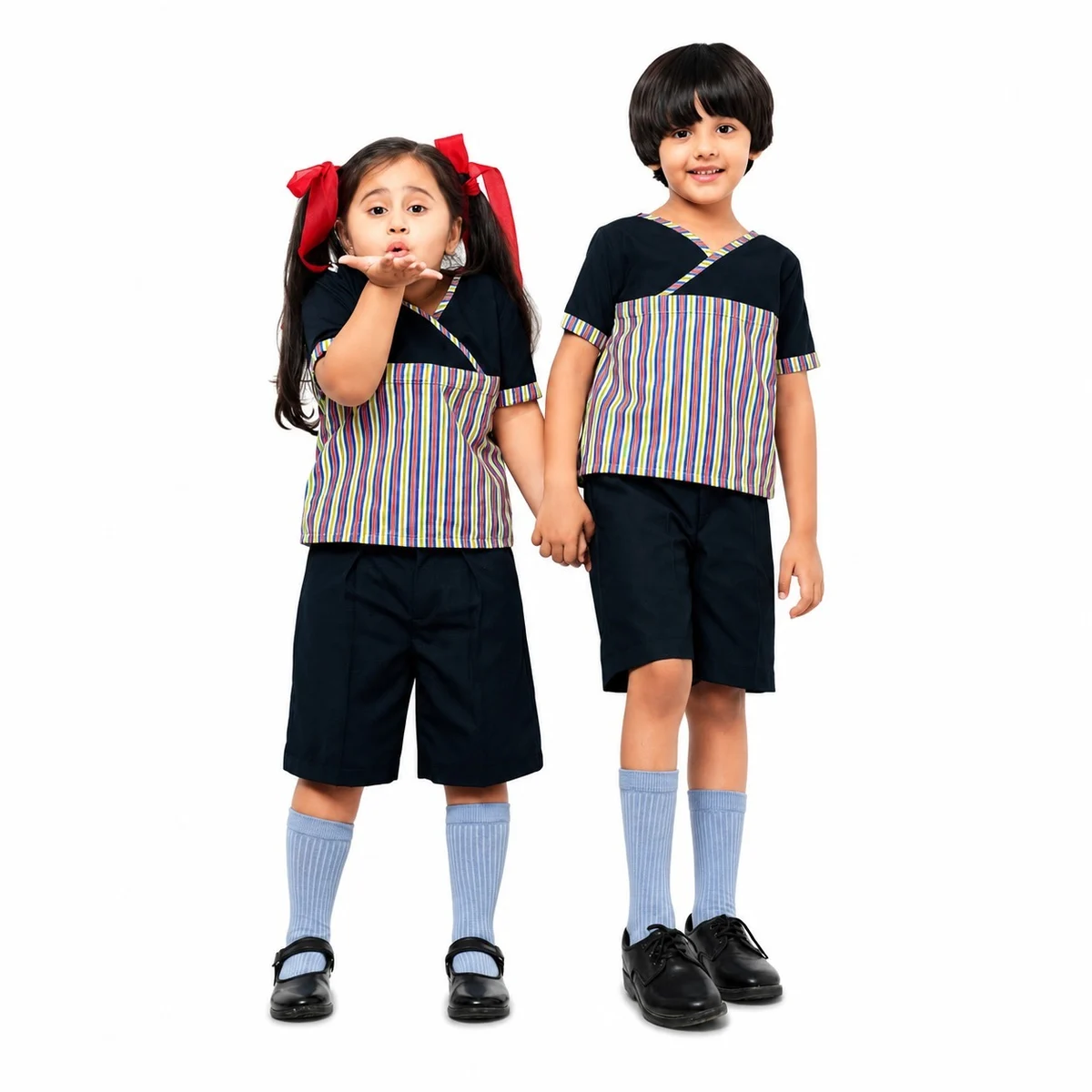 Navy and Striped Kindergarten Uniform Set