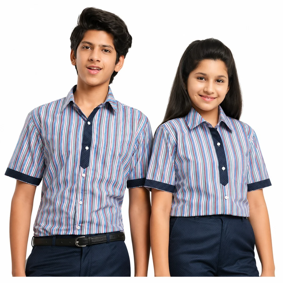 Multi-Color Striped School Uniform Set