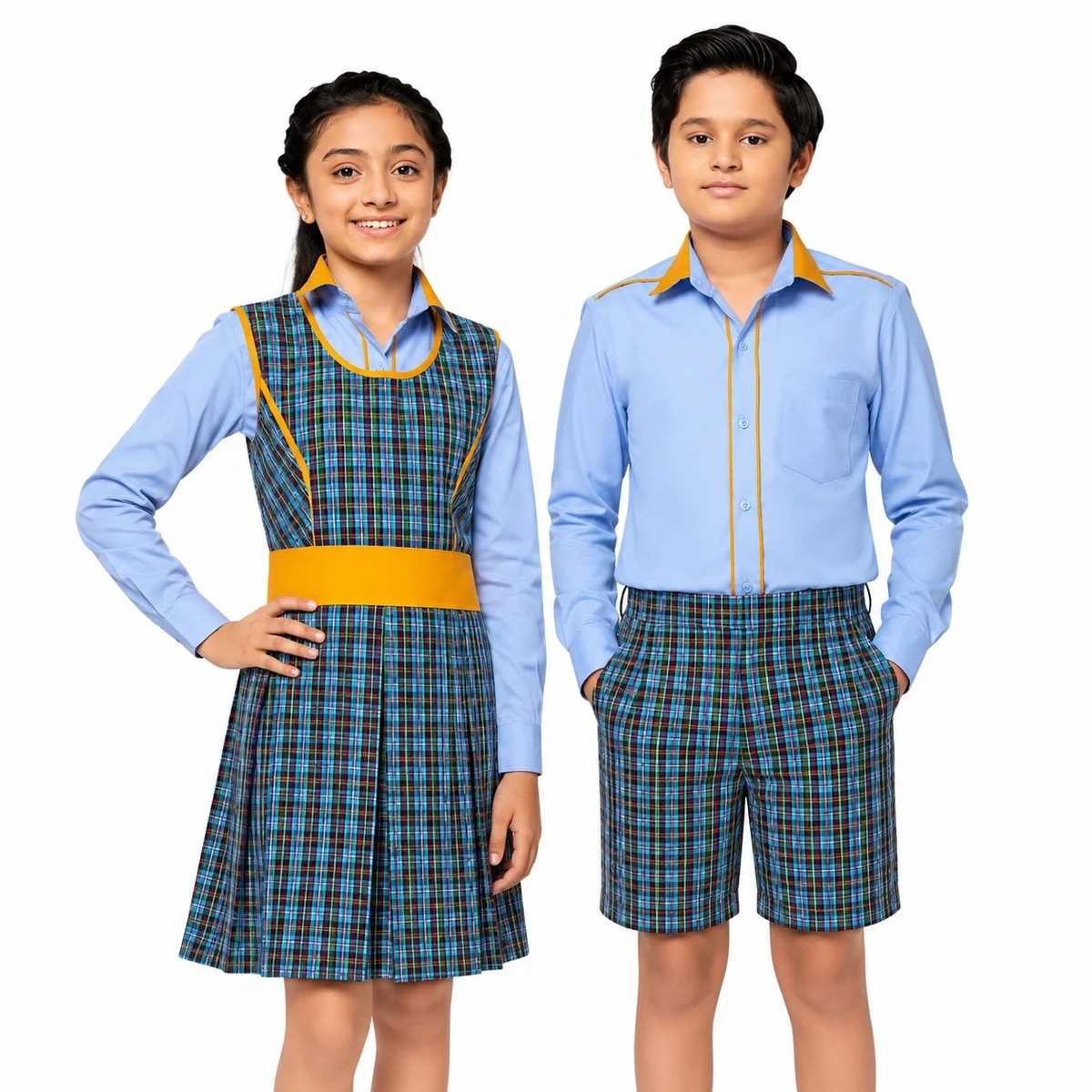 Blue and Yellow School Uniform Set