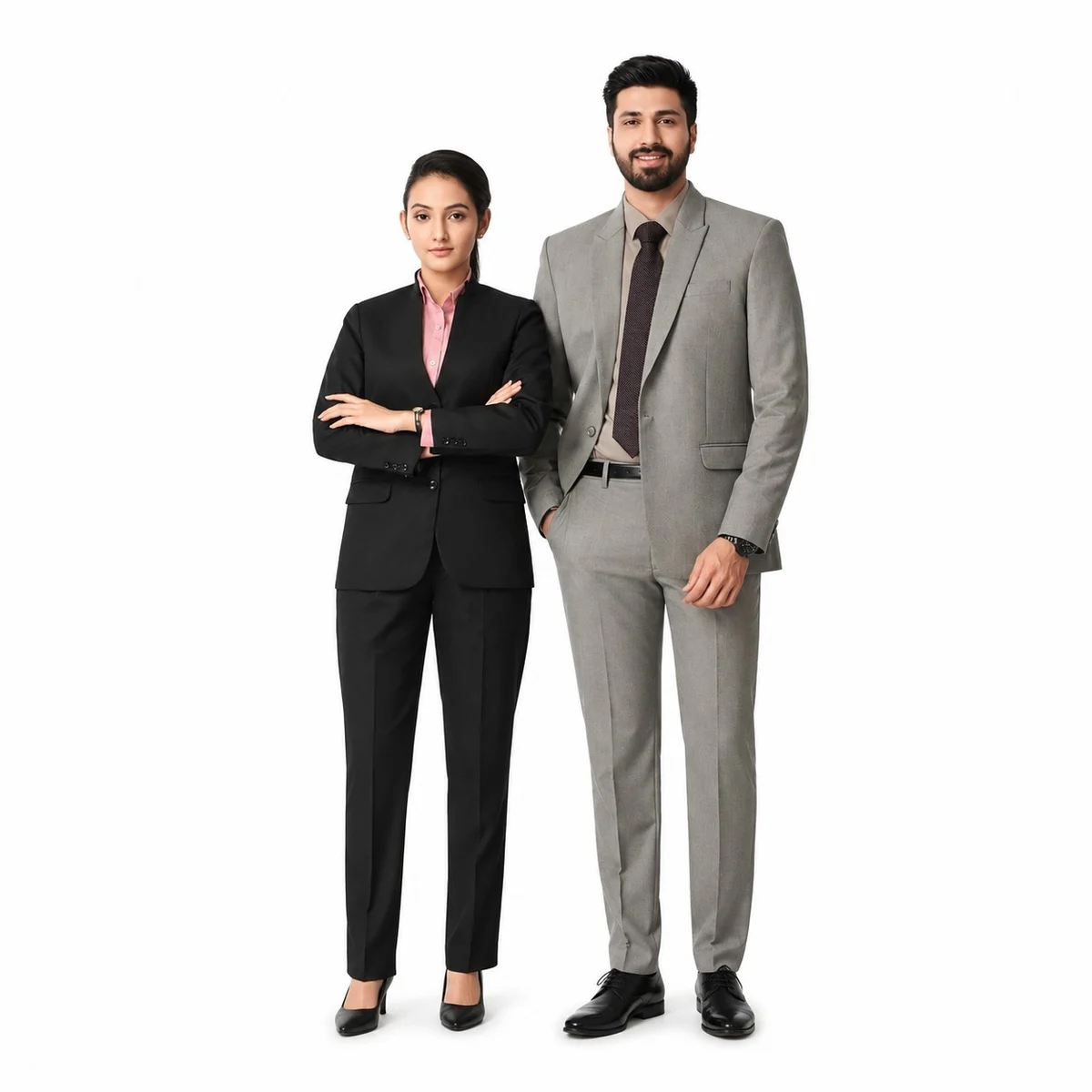 Formal Corporate Suit Set in Black and Grey