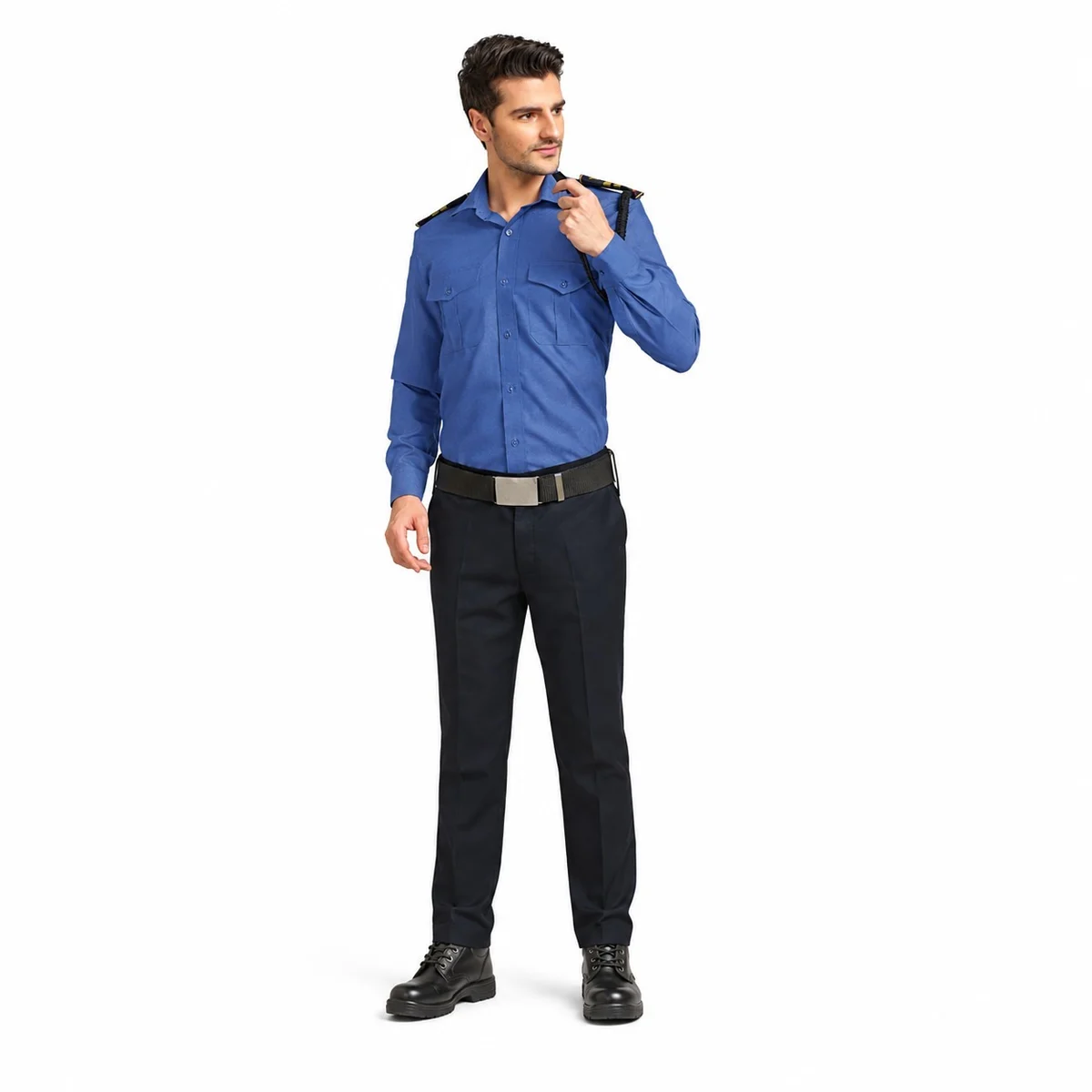 Mens Blue and Black Security Uniform Set