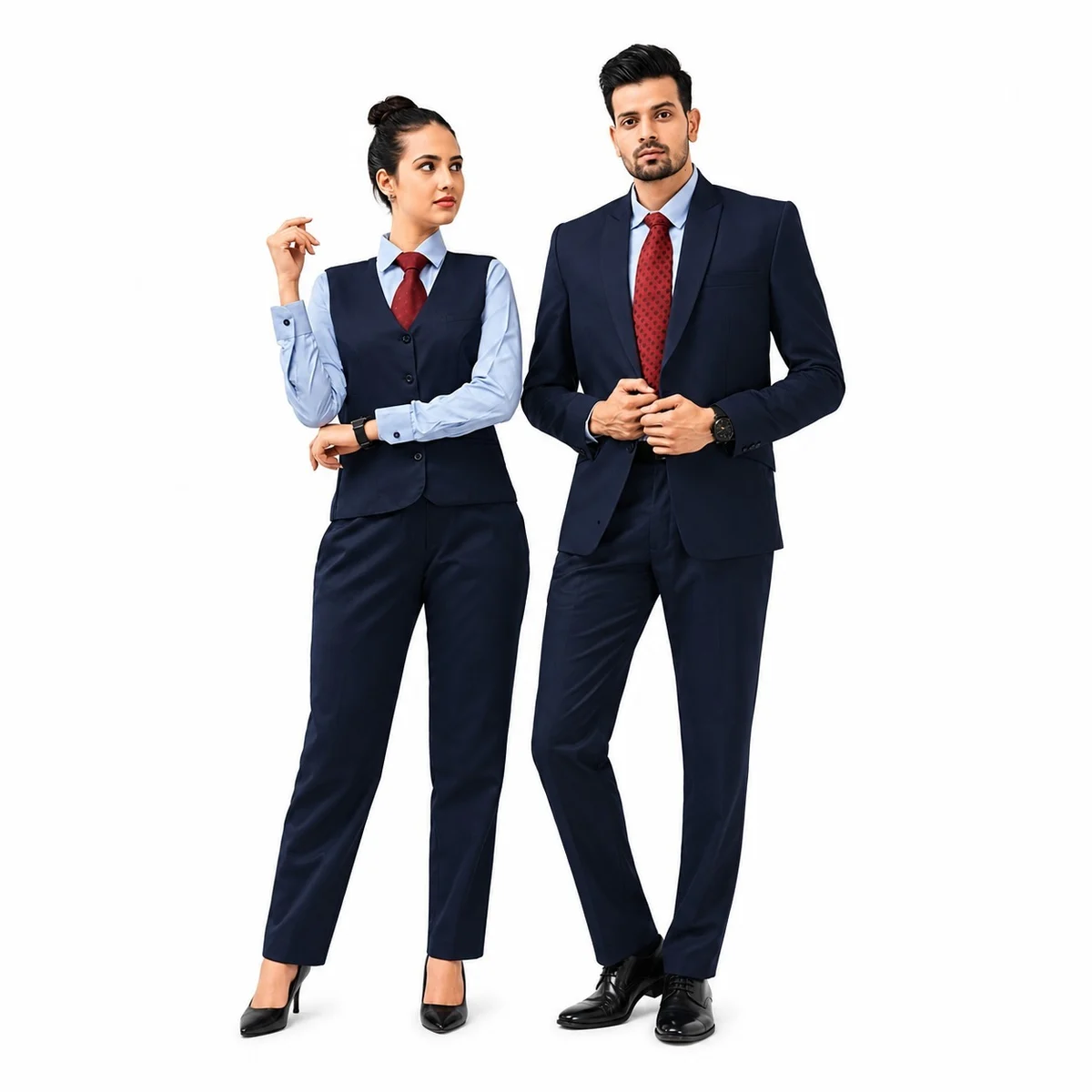 Navy Blue Formal Corporate Uniform Set