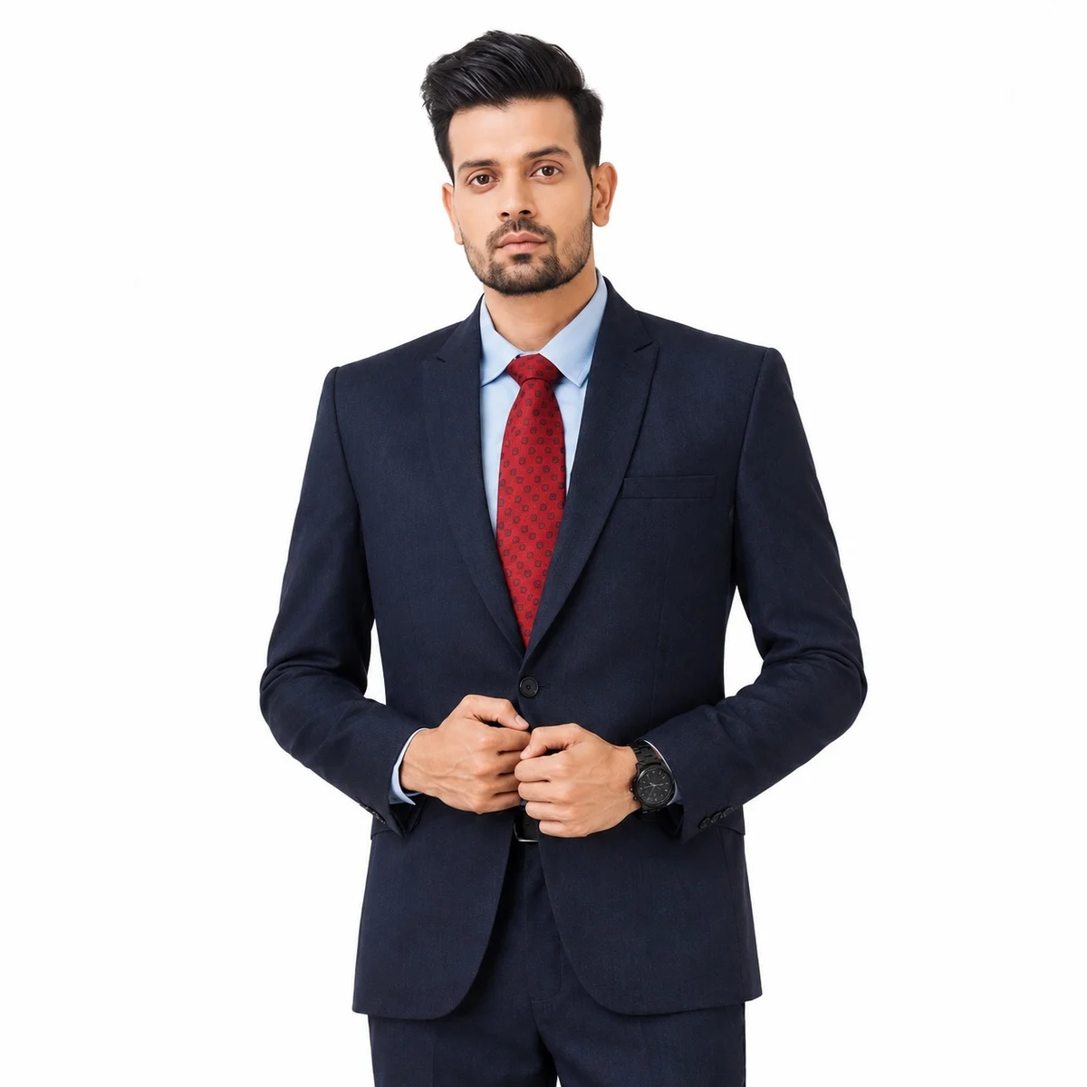Mens Navy Blue Corporate Suit Set