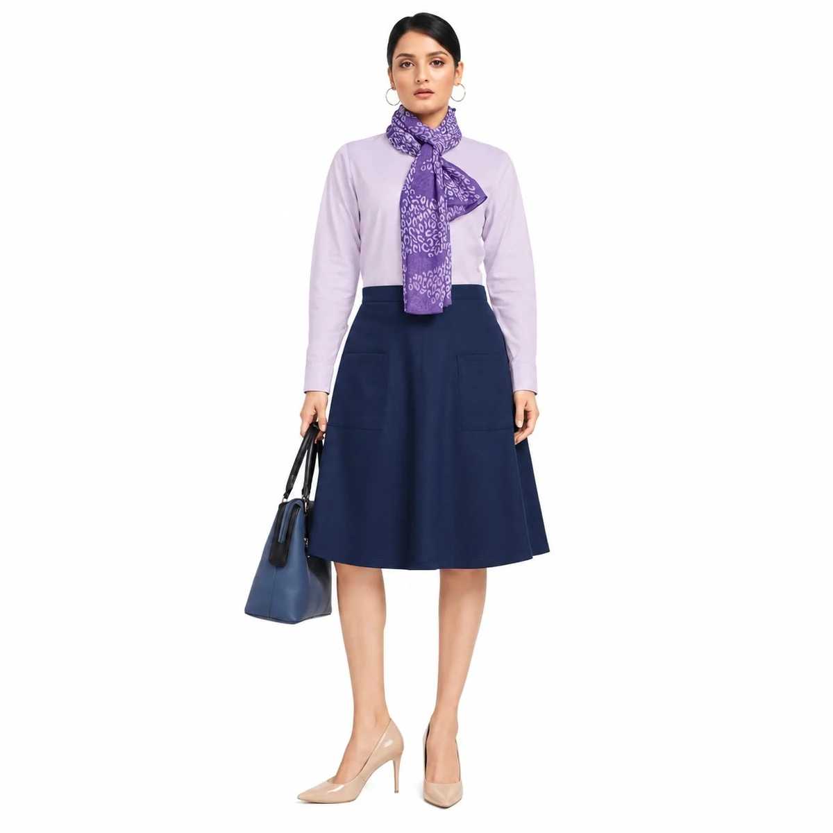 Womens Hotel Uniform Set with Scarf